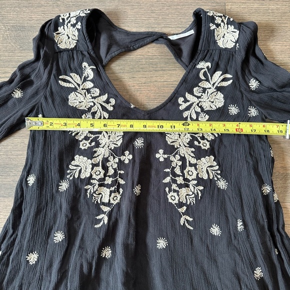 Free People Sweet Tennessee Mini Swing Dress-Size Medium-Black - Picture 9 of 11